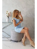 Dámské šaty s volánky model 20973265 Světle modrá - Kesi Dámské šaty s volánky model 20973265 Světle modrá - Kesi