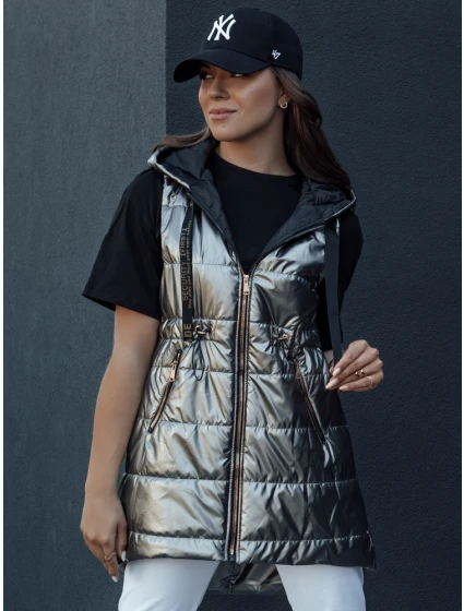 Dámska prešívaná vesta PIXIECODE tmavo šedá FashionStreet TY4437 Dámska prešívaná vesta PIXIECODE tmavo šedá FashionStreet TY4437