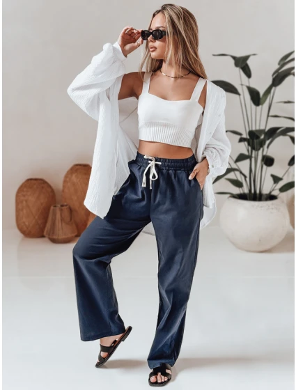 Dámské ležérní kalhoty s širokými nohavicemi DAY navy blue Dstreet model 21987298 - FashionStreet