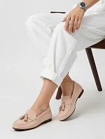 Dámske semišové mokasíny s ružovými chokrami FashionStreet ZY1364