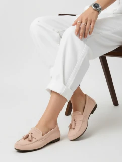 Dámské semišové růžové mokasíny Dstreet model 21996161 - FashionStreet