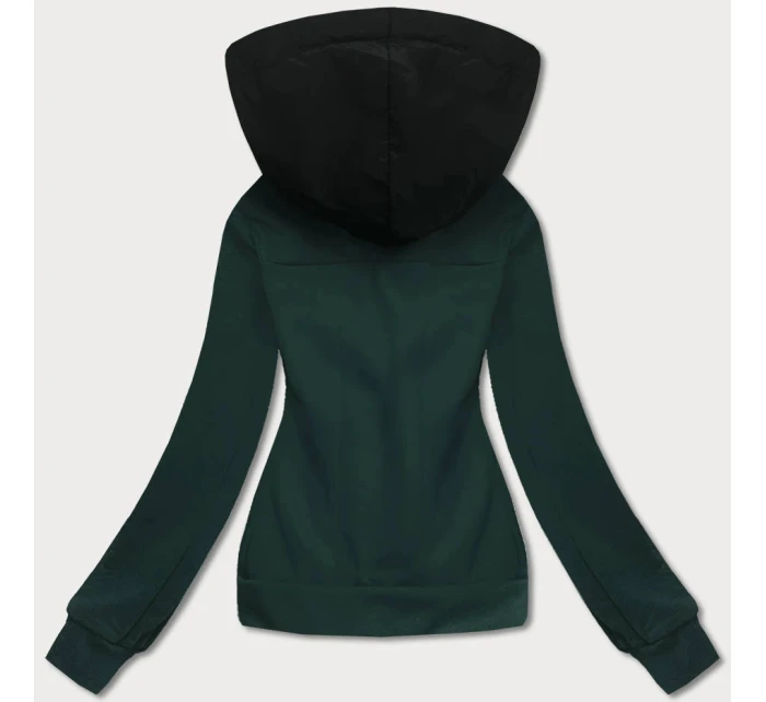 Tmavozelená dámska krátka mikina na zips (AMG-63)