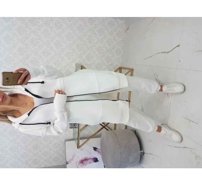 Hrejivá súprava s dlhou mikinou ecru