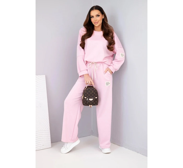 Dámsky set maslová mikina + nohavice svetloružová