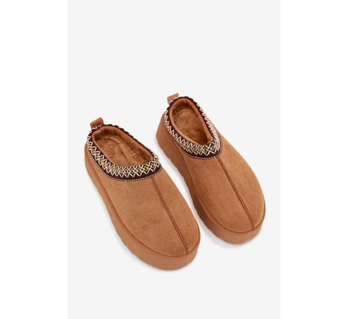 Dětské juniorská sněhule s výšivkou na platformě Camel Jolisse