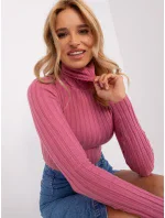 Sweter PM SW model 18900760 ciemny różowy - FPrice Sweter PM SW model 18900760 ciemny różowy - FPrice