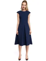 M296 Šaty s obrátenými záhybmi - tmavo modré M296 Šaty s obrátenými záhybmi - tmavo modré