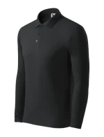Pánska polokošeľa Pique Polo LS ebony gray