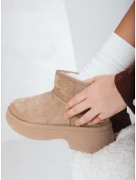 Dámské sněhule na silné podrážce béžové Dstreet model 21994503 - FashionStreet