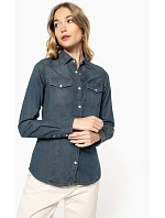 K Denim halenka s dlouhým rukávem 20.K blue model 22509896 - Kariban K Denim halenka s dlouhým rukávem 20.K blue model 22509896 - Kariban
