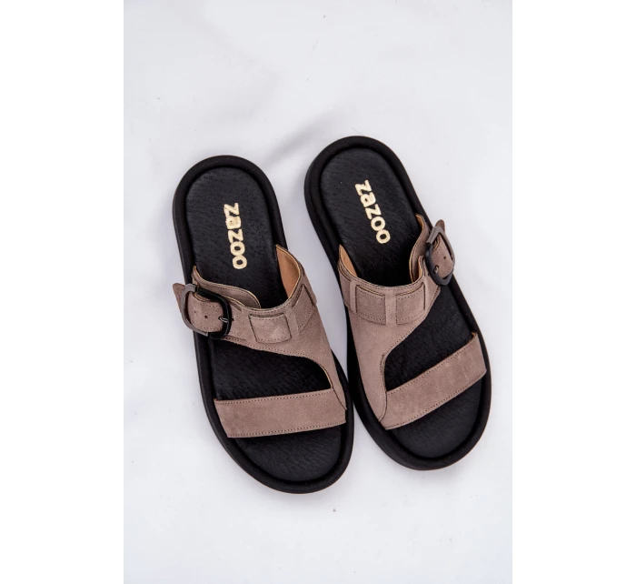 Dámské Semišové Pantofle Na Platformě Hnědé model 21686348 - Zazoo