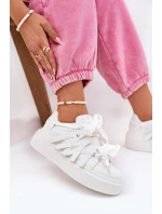 Eko Kožené Tenisky Na Platformě Bílé model 21687580 - Boto