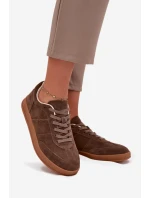 Zamszowe Sneakersy Damskie Big Star SS274676 HI-POLY SYSTEM Brązowe