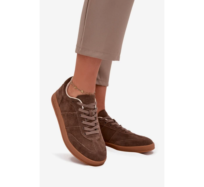 Zamszowe Sneakersy Damskie Big Star SS274676 HI-POLY SYSTEM Brązowe