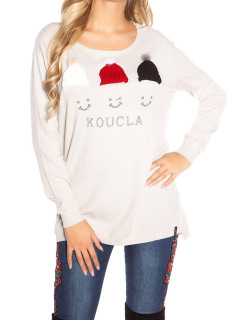 Trendy KouCla sweater with glitter rivets