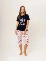 Dámske pyžamo 135/256 tm. modré s ružovou - Karol