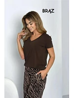 Dámske tričko s krátkym rukávom Serek brown - Off Pink