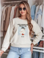 Dámská oversize mikina s potiskem ecru Dstreet model 21988093 - FashionStreet
