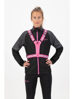 Rogelli LED reflexná vesta ružová