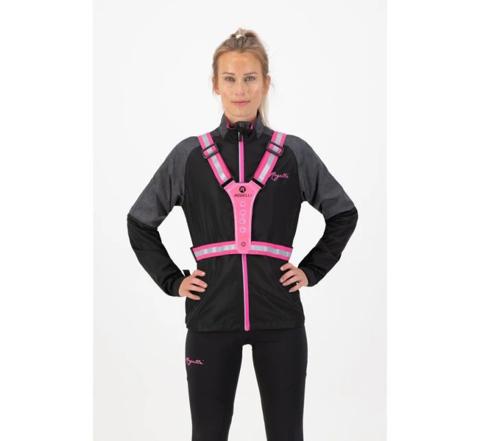 Rogelli LED reflexná vesta ružová