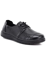 Pohodlné černé dámské kožené polobotky Vinceza model 22343181