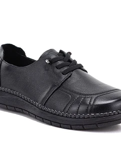 Pohodlné černé dámské kožené polobotky Vinceza model 22343181