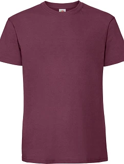 Fruit of the Loom Iconic 195 T Pánske tričko z hrubého materiálu 16.1422 bordová