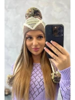 Dámska klapka na uši Eunika K322 cappuccino+ecru