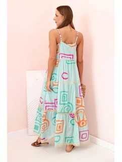Dámske bavlnené šaty s farebným mätovým vzorom