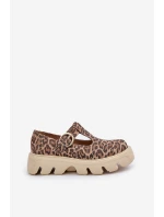 Zamszowe Półbuty Z Klamrą W Panterkę Zazoo 20183 Brązowe