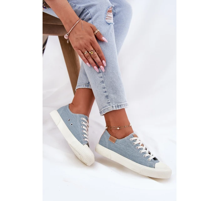 Materiałowe Trampki Damskie Big Star RR274796 Niebieskie Materiałowe Trampki Damskie Big Star RR274796 Niebieskie