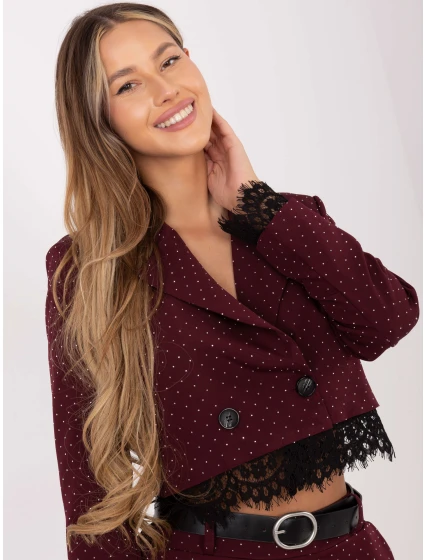 Marynarka IT MA bordowy model 21799723 - FPrice Marynarka IT MA bordowy model 21799723 - FPrice