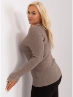 Sweter PM SW PM model 18949004 ciemny bezowy - FPrice Sweter PM SW PM model 18949004 ciemny bezowy - FPrice