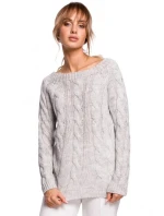 Svetr s výstřihem  šedý  model 21207530 - Moe