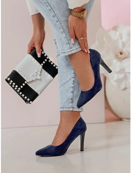 Dámské lodičky na jehlovém podpatku modré Dstreet model 21984480 - FashionStreet