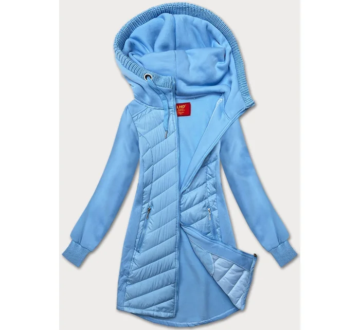 Svetlomodrá dlhá dámska mikina s kapucňou LHD (AMG-163) Svetlomodrá dlhá dámska mikina s kapucňou LHD (AMG-163)