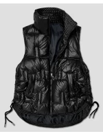 Černá krátká dámská vesta se stahovacími boky model 21463543 - S'WEST Černá krátká dámská vesta se stahovacími boky model 21463543 - S'WEST