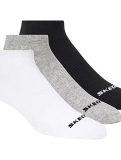 Skechers 3 ks unisex bez froté, neviditeľné ponožky S114041-107, biele, veľkosti 39–42