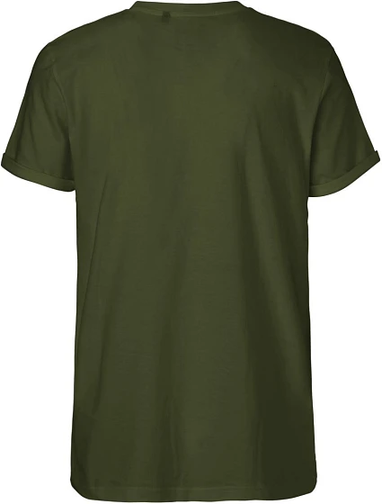 O Pánské bio tričko s ohrnutými rukávy military model 22504531 - Neutral