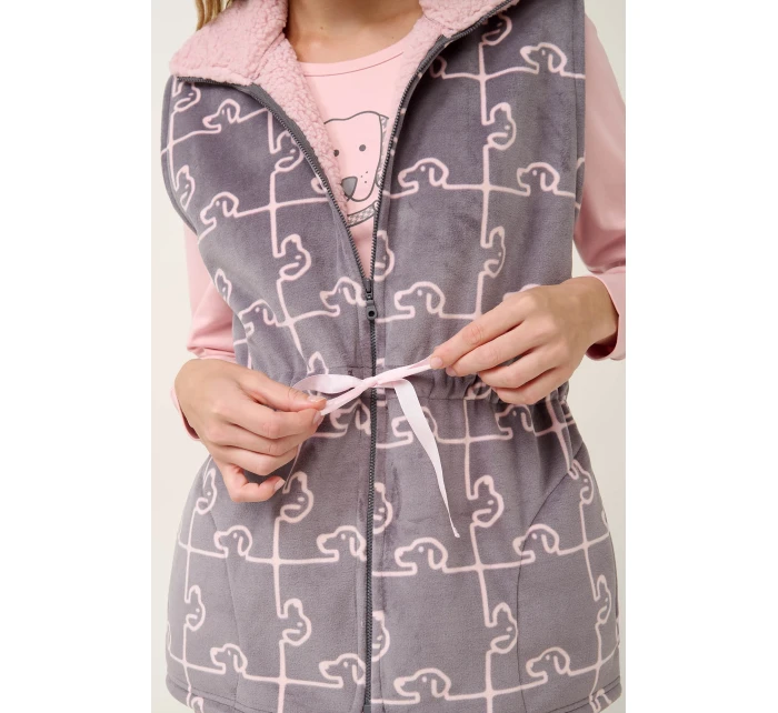 Souprava pyžama a fleecové vesty s potiskem model 20517715 - Vamp Souprava pyžama a fleecové vesty s potiskem model 20517715 - Vamp