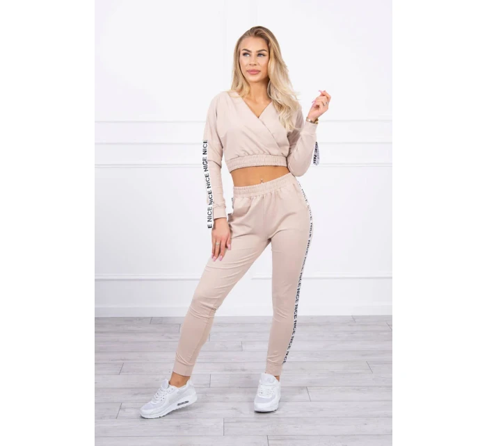 Súprava s ozdobnými stuhami béžová