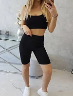 Súprava s nohavicami s vysokým pásom čiernej farby