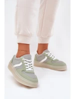 Niskie Sneakersy Damskie Na Platformie Zielone Telmira