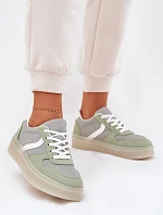 Niskie Sneakersy Damskie Na Platformie Zielone Telmira
