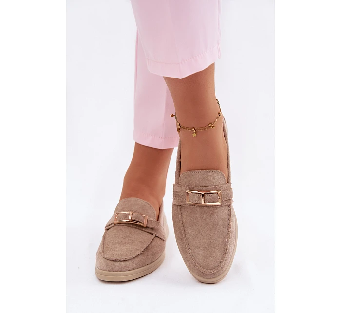 Dámské mokasíny béžové s přezkou Belinae