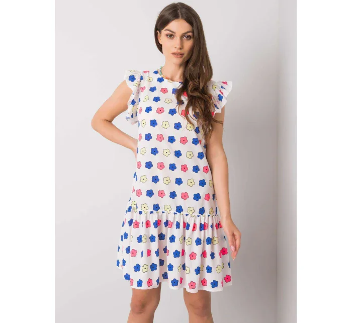 Šaty LK SK model 17614715 bílá a modrá - FPrice Šaty LK SK model 17614715 bílá a modrá - FPrice