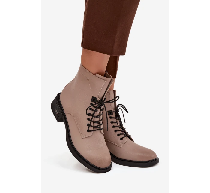 Dámske topánky Vinceza - béžové, pravá koža, nízky podpätok, zateplené Dámske topánky Vinceza - béžové, pravá koža, nízky podpätok, zateplené