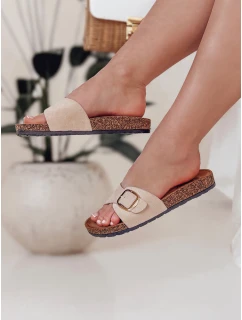 Dámské korkové žabky khaki Dstreet model 21989041 - FashionStreet