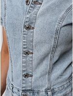 Kombinezon damski z krótkim rękawem niebieski model 22215991 - FashionStreet Kombinezon damski z krótkim rękawem niebieski model 22215991 - FashionStreet