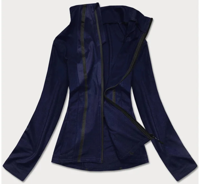 Tmavomodrá dámska mikina s nízkym stojačikom (HH020-04)